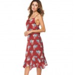 Red Women's summer in the new department of cultivate one's morality with printed long dress