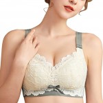 Laurel Green AILIVIN 32-42(B-DDD) Lightly Latex Lined Cup Wirefree Unpadded Full Coverage Plus Size Minimizer Bra